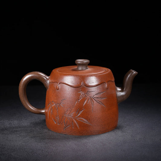 Chinese Yixing Zisha Clay Handmade Exquisite Teapot（竹韵 底款：时大彬）