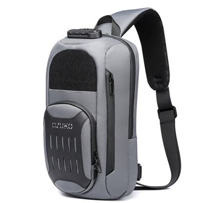Men's Sling Backpack Oxford cloth Waterproof&Anti-theft Crossbody Sport Bags USB