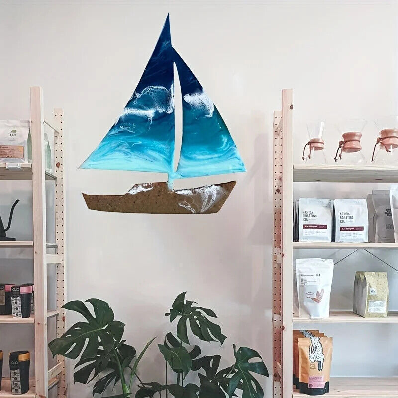 Sailboat Shape Wall Art Ocean Kids Room Decor Sailboat Artwork Beach Home Decor