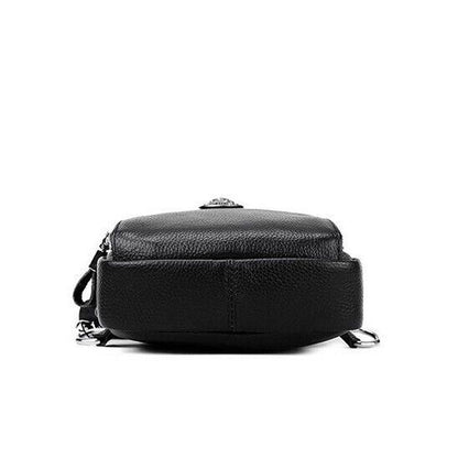 100% Genuine Leather Crossbody Bag Chest Bag Hiking Sling Backpack Shoulder Bag