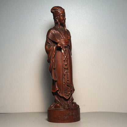 Chinese Boxwood Carved Figure Statue Ornaments Wooden Figurine Artwork Collector