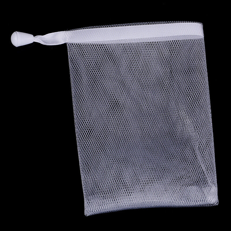 Nylon soap net small drawstring exfoliating mesh soap saver pouch bag =t=