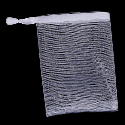 Nylon soap net small drawstring exfoliating mesh soap saver pouch bag =t=