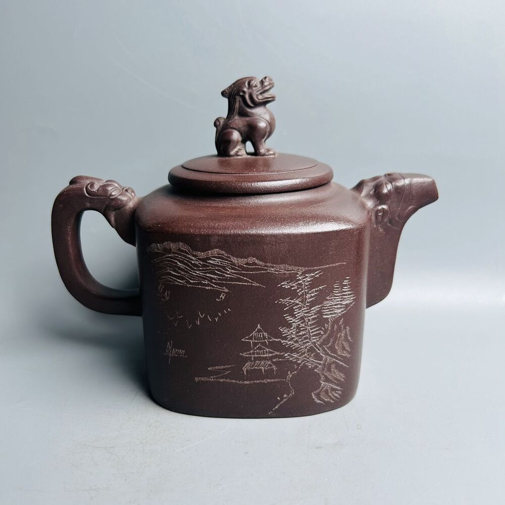 Chinese Yixing Purple Clay Teapot Tea Set Pot Zisha Ceramic Cute Decor Figurine