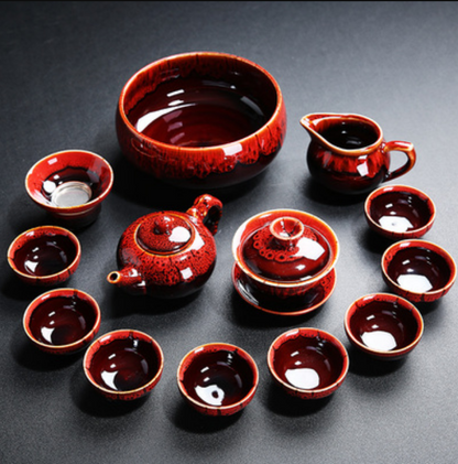Household ceramic kiln Kung Fu small tea cup set