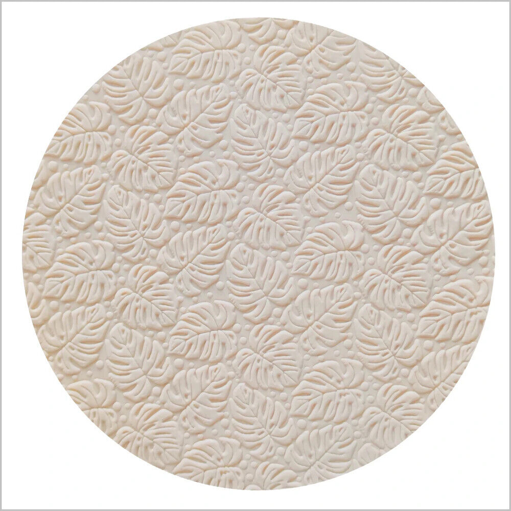 Rolling Pin Acrylic Leaves Pattern Fondant Pastry Icing Clay Dough Embossed Tool