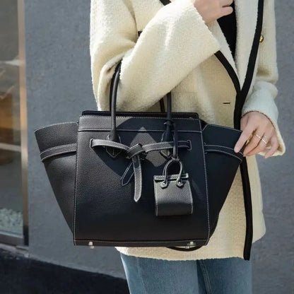 Cowhide Handbags For Women Genuine Leather Tote Bag Simple Trendy Bag