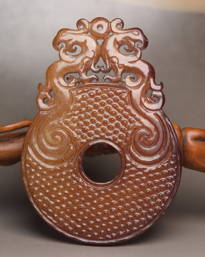 Chinese Vintage Antique Hetian Jade Carving Exquisite Phoenix Statue Collection