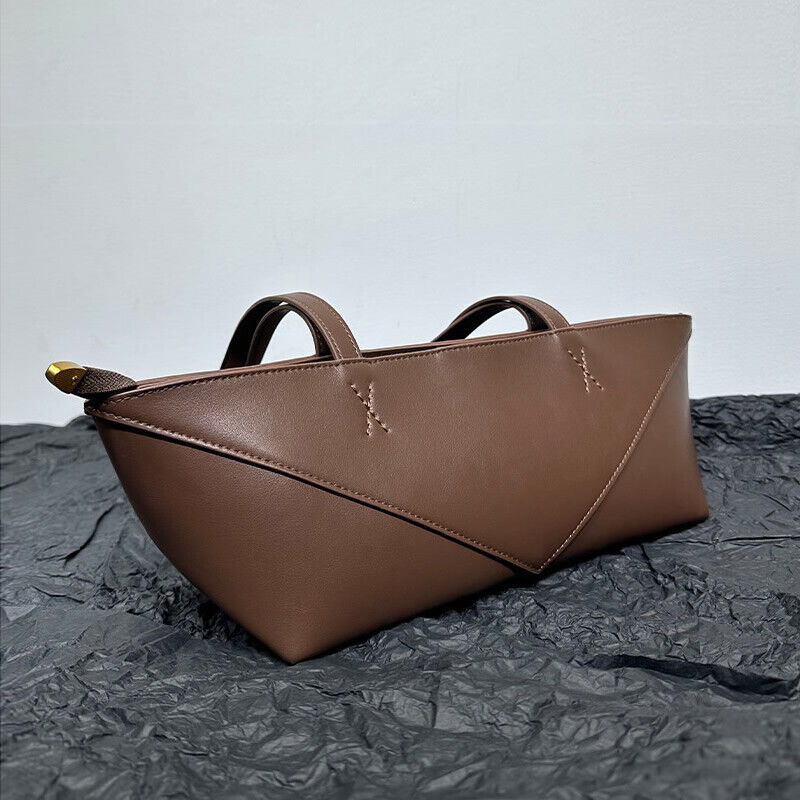 Small Real Leather Fold Shoulder bag Tote Handbag Fashion Purse Top Handles