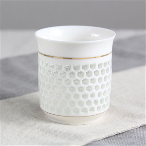 100ml Ceramic Tea Cup Blue White Cup For Coffee/tea Floral Hollow-out Design Cup