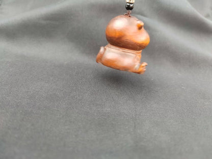 Happy Wood Carved Lucky Mini Rabbit Statue Gift Car Phone Purse Ornament Decor