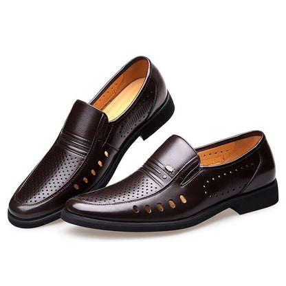 2022 Men Leather Shoes Black Microfiber Leather Soft Man Hole Shoes Man