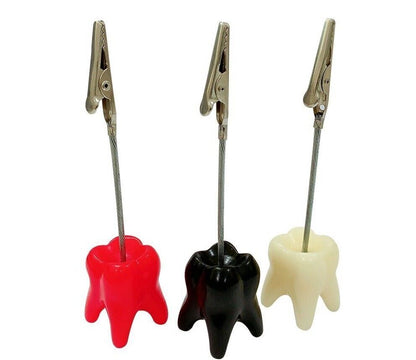 Business Card Holder Tooth Shaped Dental Clinic Desk Decoration Resin 3.5x3x13cm