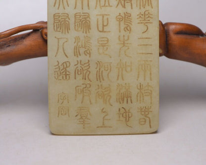 Chinese Old Natural Hetian Jade Carved Kuan Yin Buddha Statue Lucky Jade Pendant