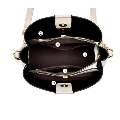 Tassels Bucket Bag Soft Leather Chain Shoulder Bag Crossbody Bags for Women