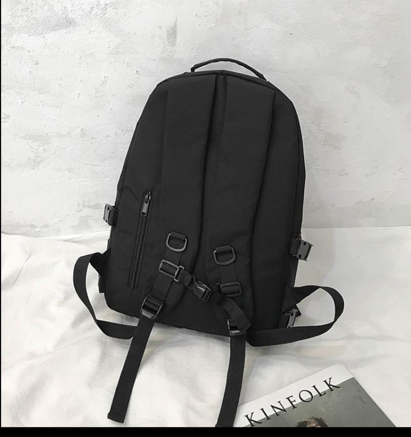 2022 New Black Backpack Unisex Oxford School Bag Women Men Bagpack Bag