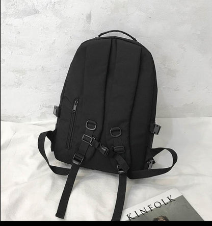 2022 New Black Backpack Unisex Oxford School Bag Women Men Bagpack Bag