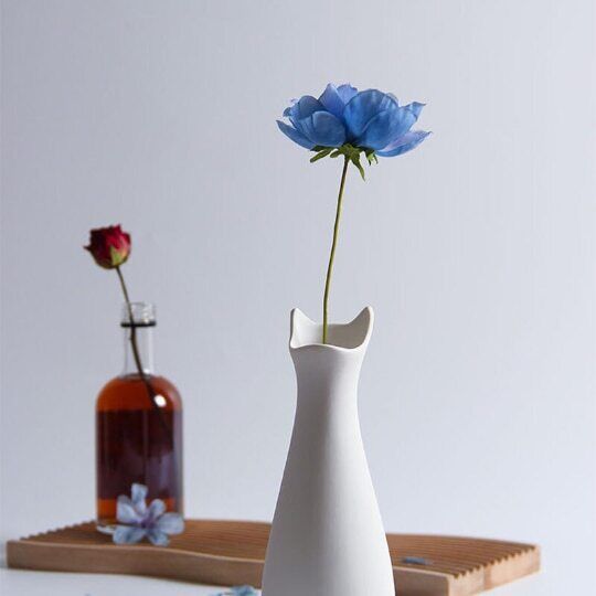 Nordic Style Cat Ear Ceramic Vase Modern Flower Vase(Flowers NOT Included)