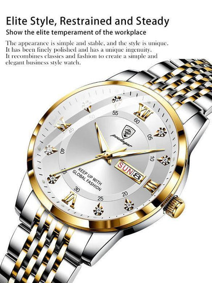 Men's Watch Wrist Watches New Waterproof Man Luxury Stainless Steel Luminous Day