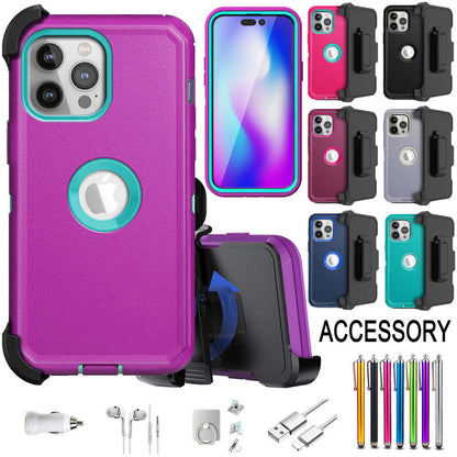 For Apple iPhone 14 Clip Belt Holster Case Shockproof Phone Cover Accessories