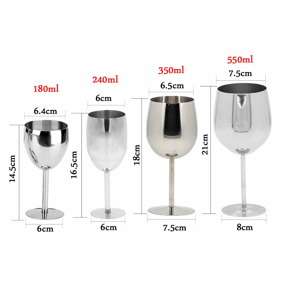 2Pcs Stainless Steel Wine Glass Bar Wine Glass Charms Alcohol Cocktail Drinkware