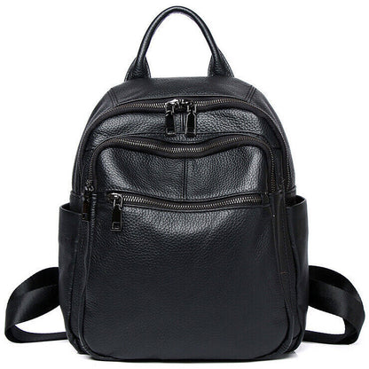 New Soft Leather Backpack, Women's Top Cow Leather Travel Rucksack School Bags