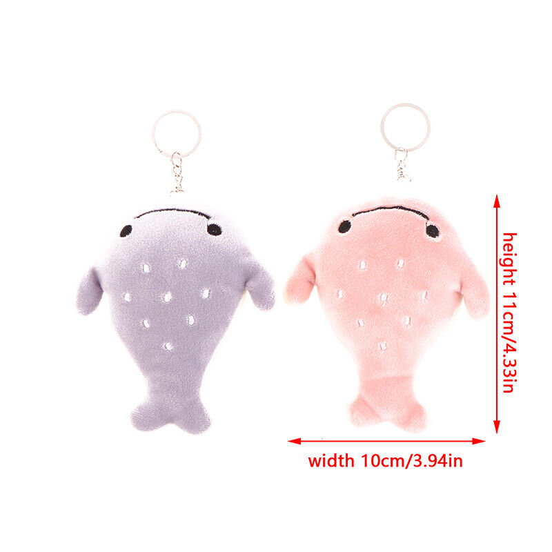 2Pcs Cute Cartoon Shark Plush Dolls Soft Stuffed Animal Keychain Bag Pendant