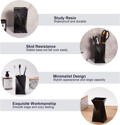 Pen Pencil Holder Durable Resin Desk Organizer Makeup Brush for Office Home