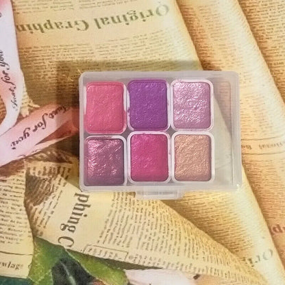 Nail Art 6-9Pc Solid Watercolor Paint Handmade Golden Acuarelas Palette Painting