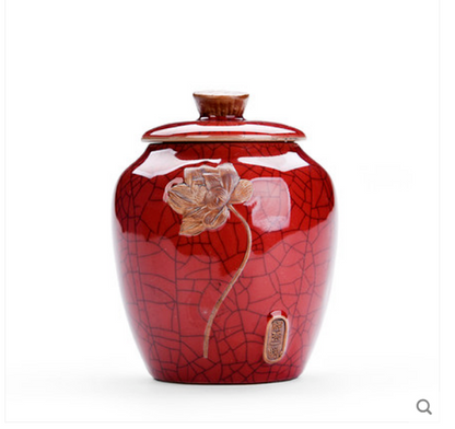 Exquisite Chinese Ceramic Tea Caddy Tea Canister Pot Sugar Coffee Bean Tea Jar