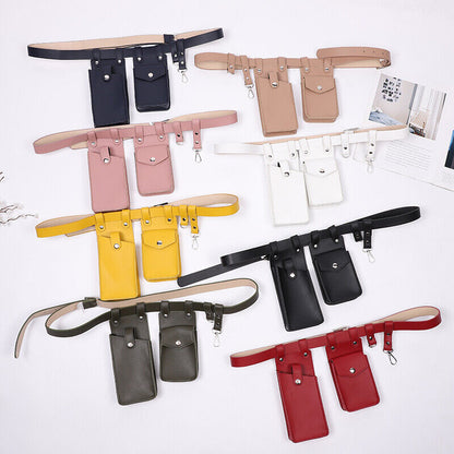 2 Piece Women's Belt Bag Waist Bags Female Leather Flap Crossbody Chest Bag