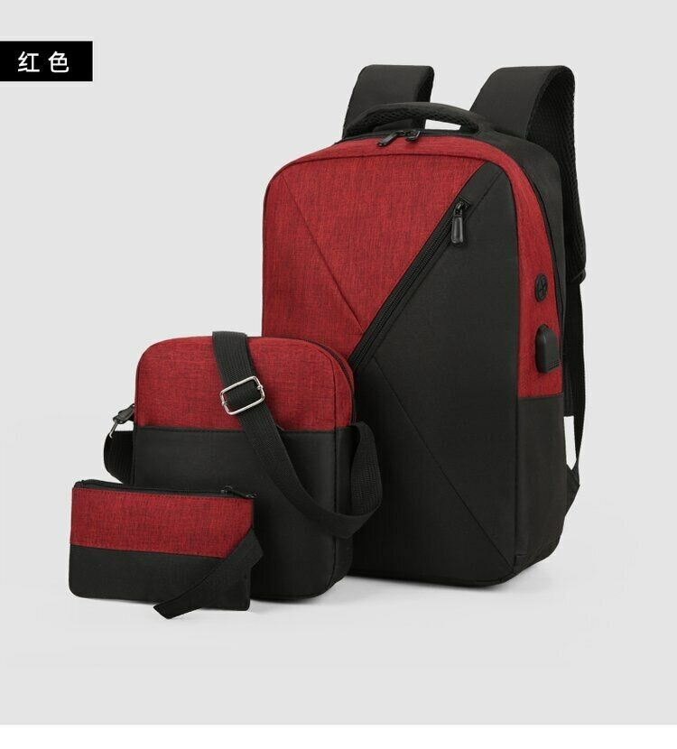 Outdoor Travel Bags 3 Pcs / Set Men's Business Oxford Backpack Leisure Schoolbag