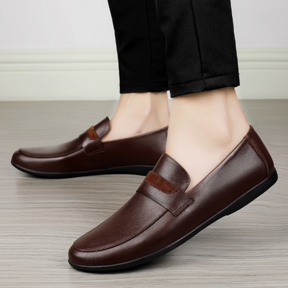 Black Genuine Leather Shoes me Loafers Flats Super Light Moccasins