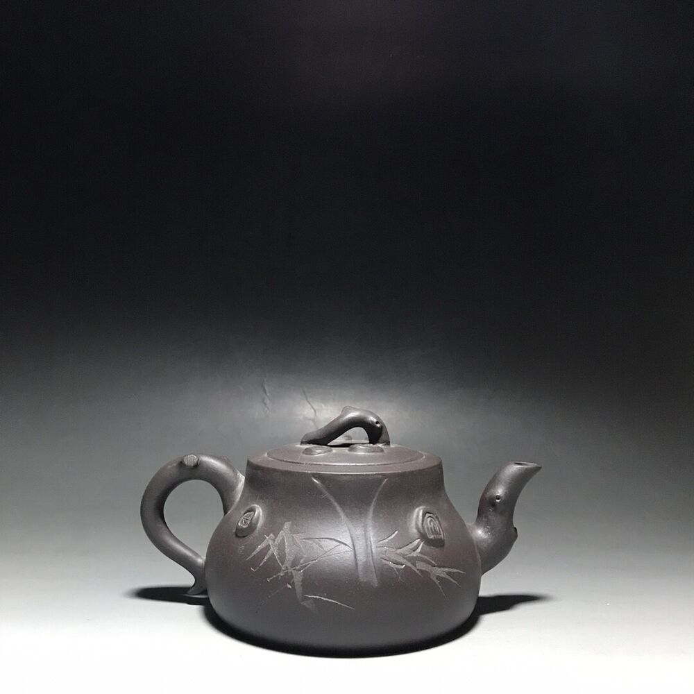 vintage chinese yixing purple clay teapot zisha ceremony carving Collectible art