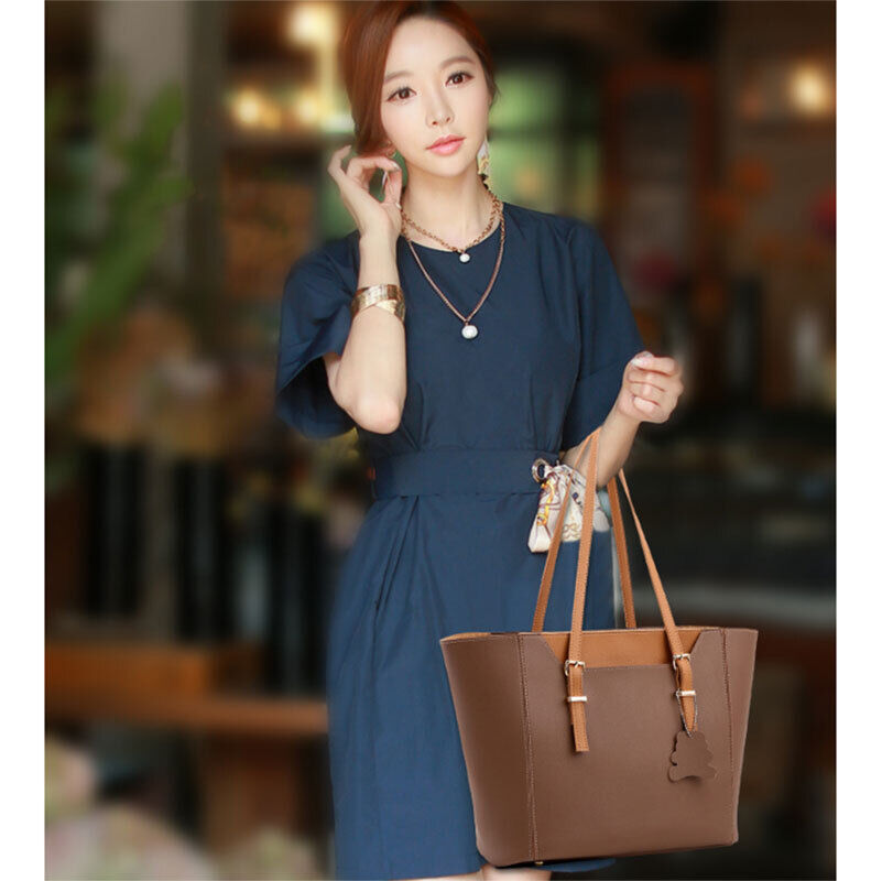 2PCS Women's Ladies Handbag Big Shoulder Messenger Tote Crossbody Bags Purse