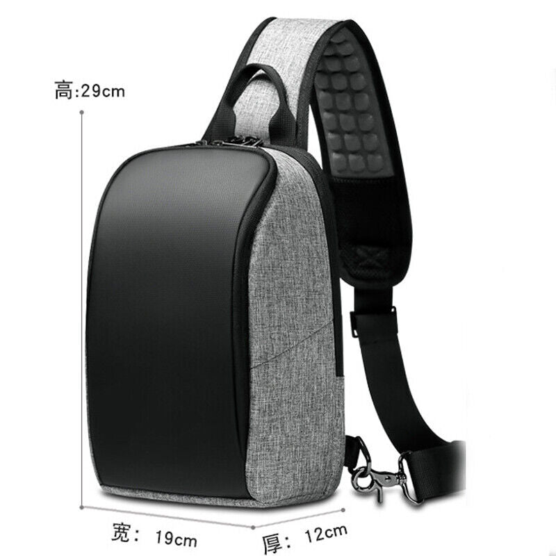 Men's Sling Backpack Oxford cloth Waterproof Crossbody Bag USB Port Outdoorsport