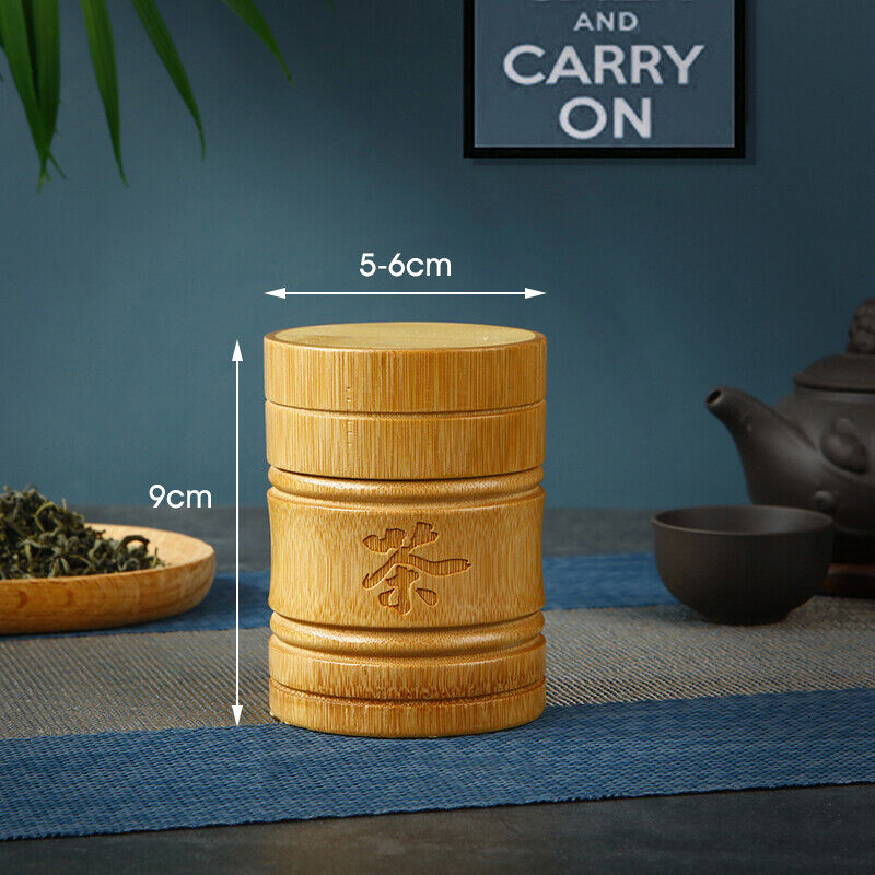 Portable Lightweight Bamboo Tea Jar Storage Holder Chinese Tea Container Box