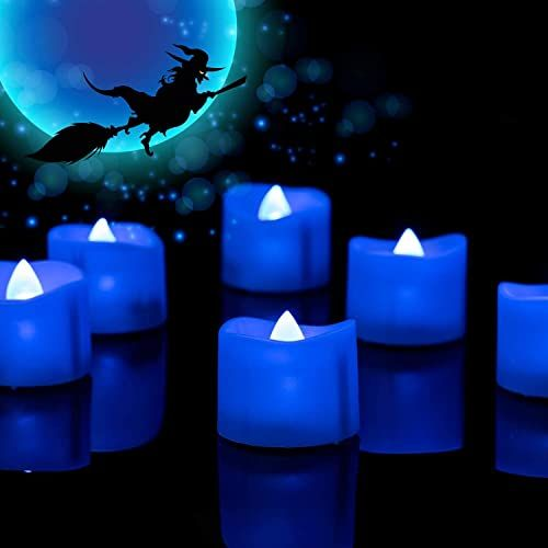Homemory Timer Tea Lights & 24Pcs Blue LED