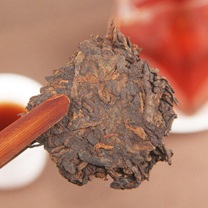 357g Ancient Tree Pu'er Tea Cake Pu'er Ripe Tea Golden Bud Lao Ban Zhang Pu'er