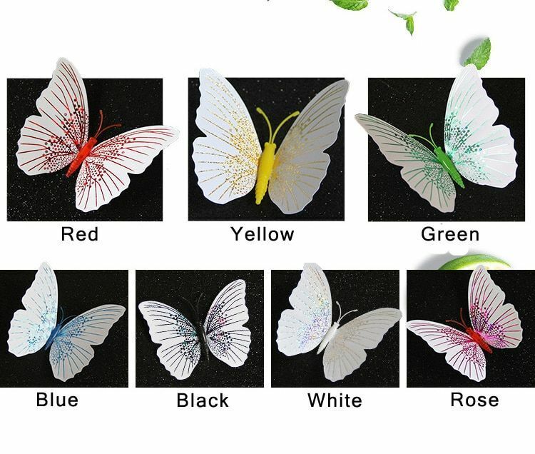 Butterfly Wall Sticker 12pcs/set Ambilight 3D Home Decoration Room Fridge Magnet