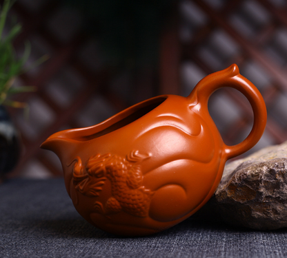 Yixing genuine handmade raw ore Dahongpao fish Hualong fair cup purple clay pot