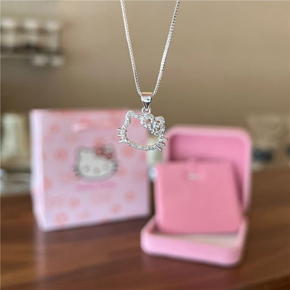 Hello Kitty Necklace | Sterling 925 Silver Sanrio Y2K Charm Necklace