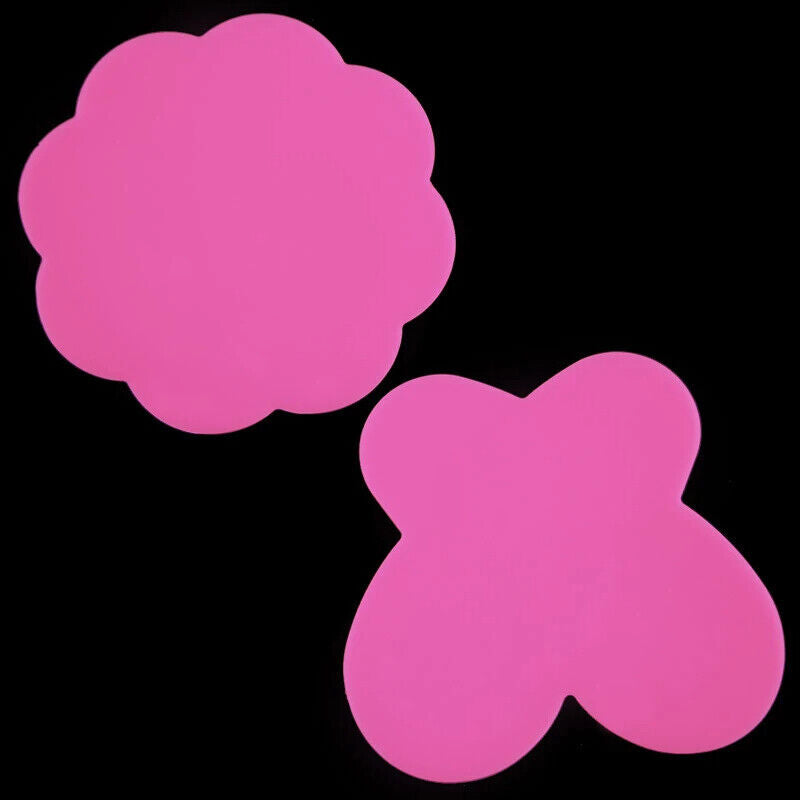 Nail Art Tools 2Pcs Silicone Paint Palette Mats Butterfly Plum Blossom Stamp Pad
