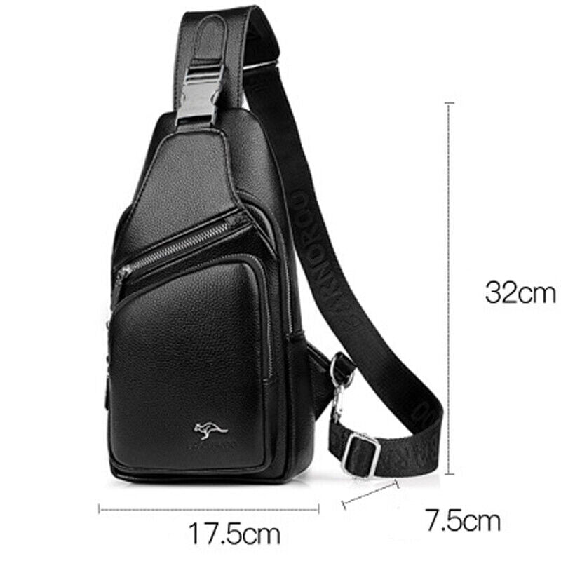 Men's Sling Backpack Faux Leather Crossbody Chest Bags Casual Daypack Sport Bags