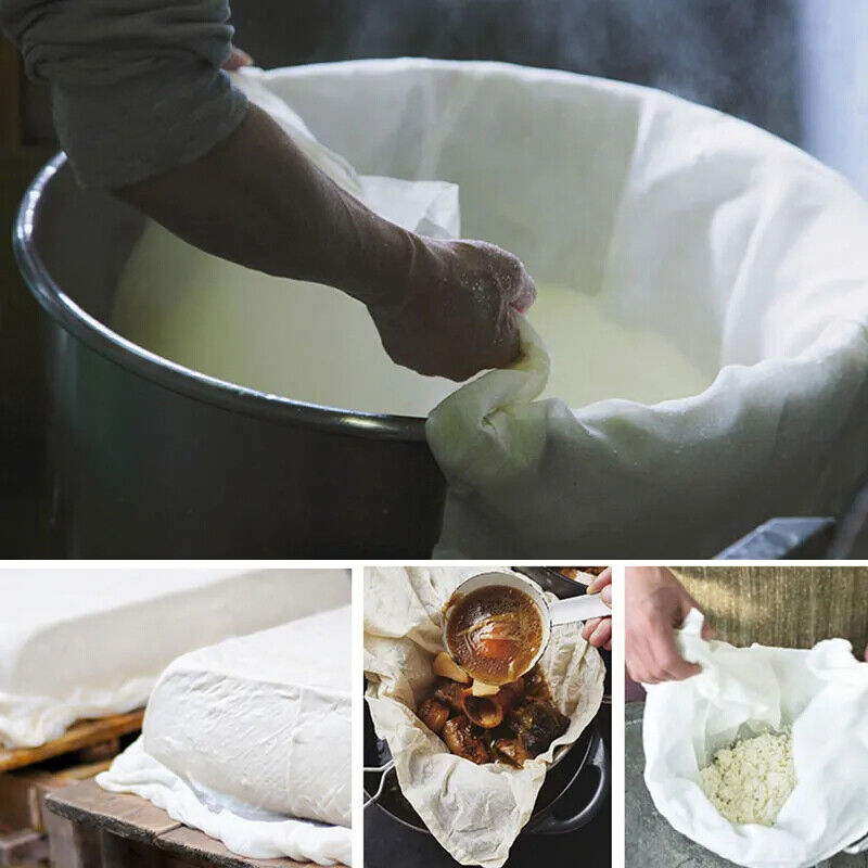 Cheesecloth White Cotton Gauze Fabric Reusable Ultra Fine Muslin Straining Cloth