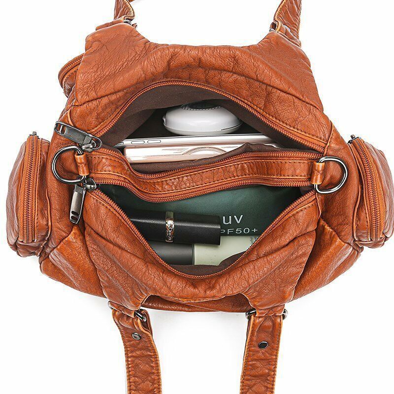 leather stitching shoulder bag bag elegant handbag women bag