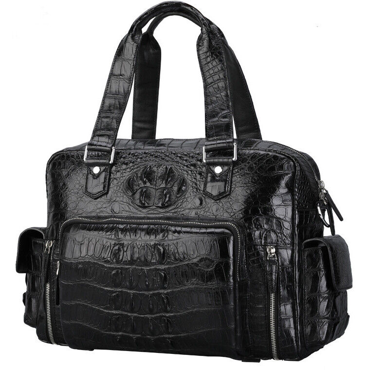 Real Handcrafted Siamese Skin Leather Men's Travel Luggage Luxury Large Handbags