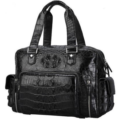 Real Handcrafted Siamese Skin Leather Men's Travel Luggage Luxury Large Handbags