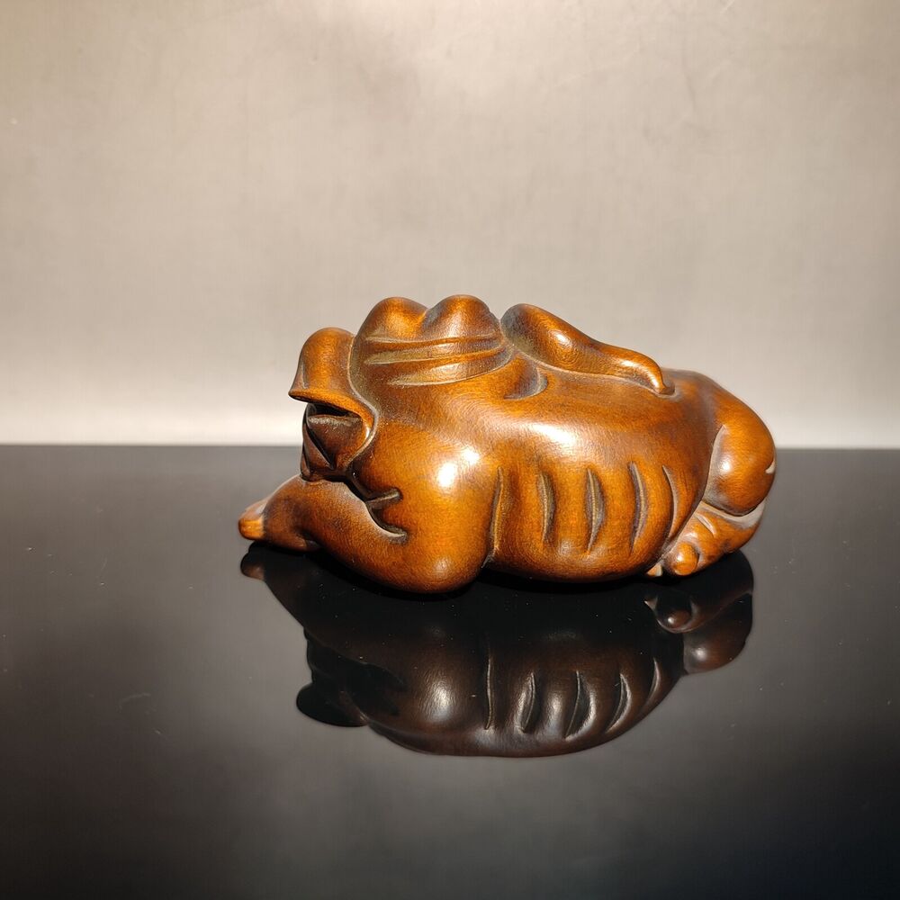 Wooden Brown Carving Chinese Elephant Sculpture Statue Home Decor Figurines Zen