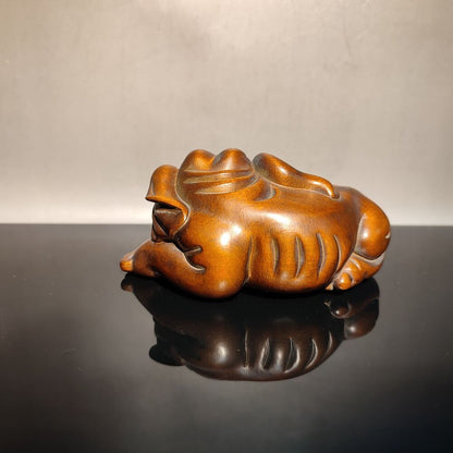 Wooden Brown Carving Chinese Elephant Sculpture Statue Home Decor Figurines Zen